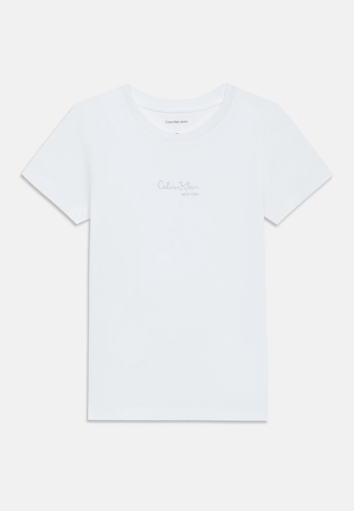 Calvin Klein Tshirt Bianca Bambina Maniche Corte In Jersey Scuola PE26