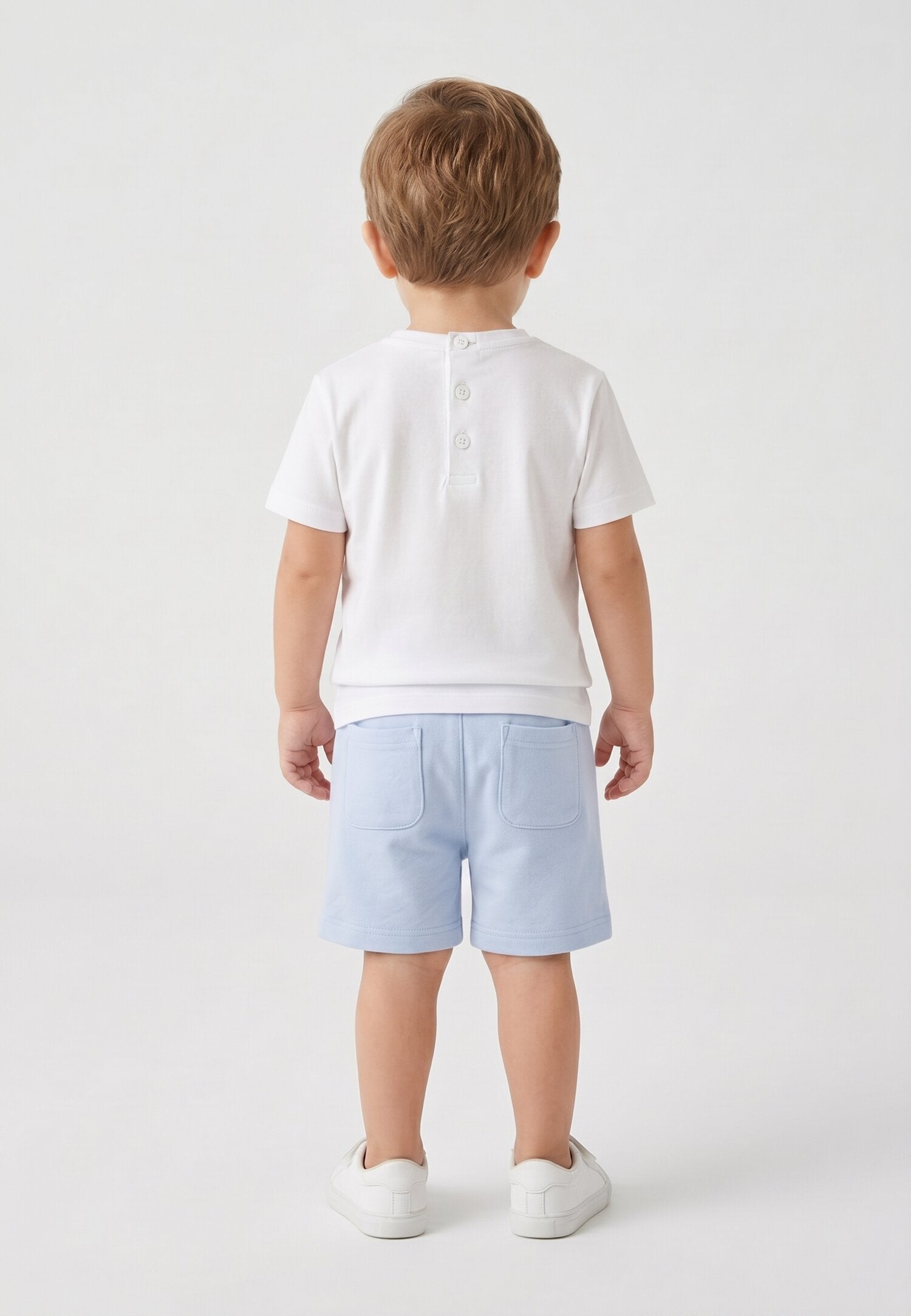 Roy Roger's Completo t-Shirt Bianca Bermuda Celeste Neonato RG189_
