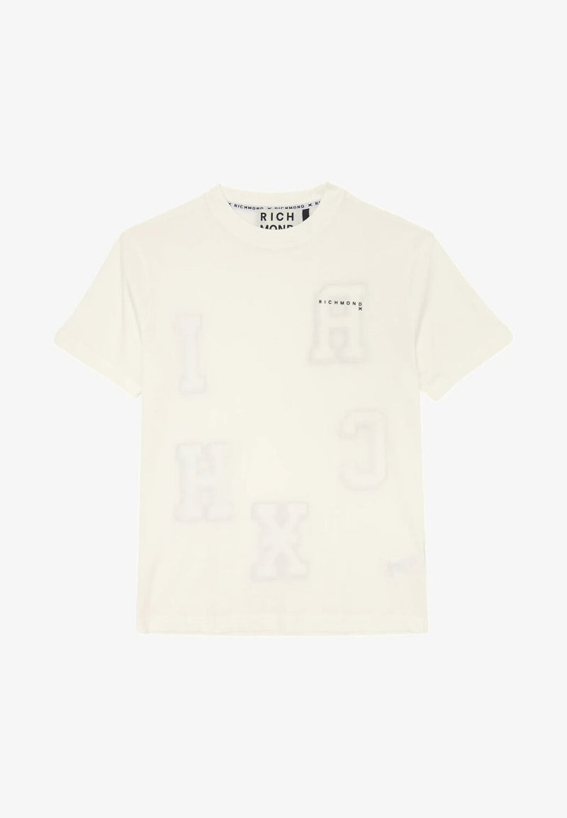 John Richmond T-shirt Uomo Panna – Cotone 100% con Stampa Logo RICH - PANNA | CammarataMode