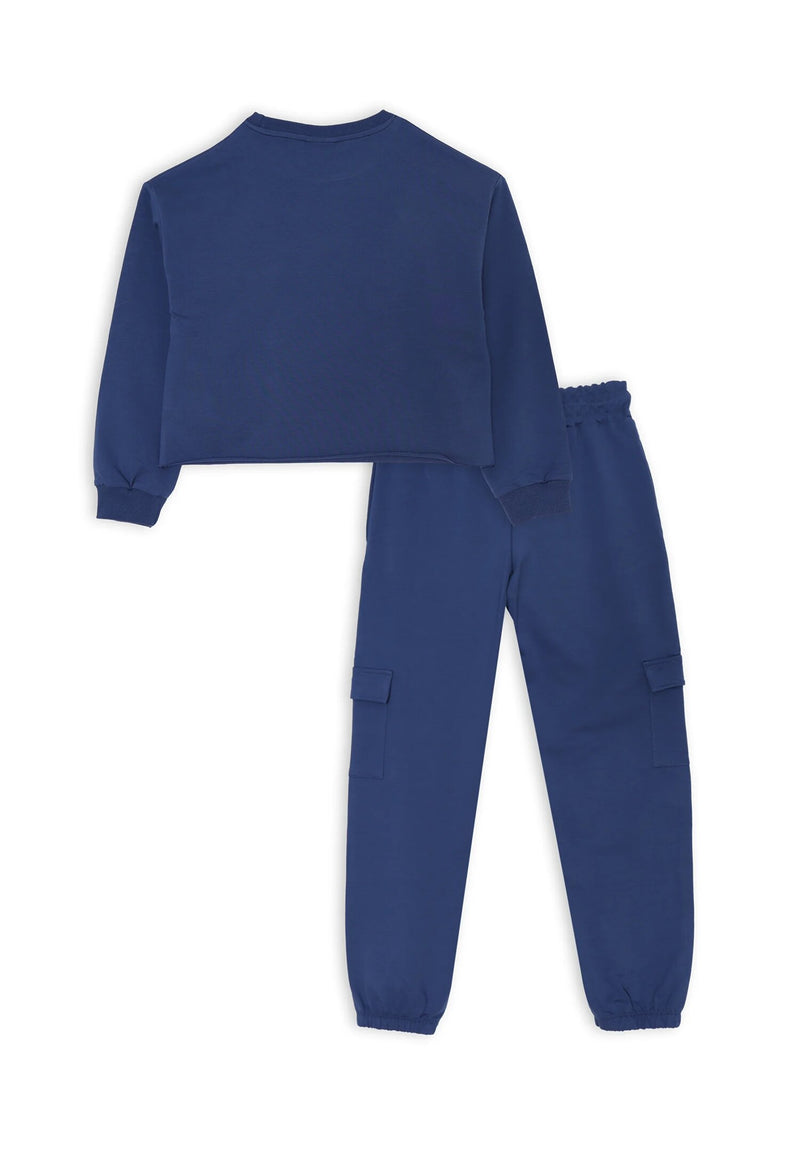 Completo Dimensione Danza blu con logo rosa per bambina primavera estate 2025 - BLU | CammarataMode