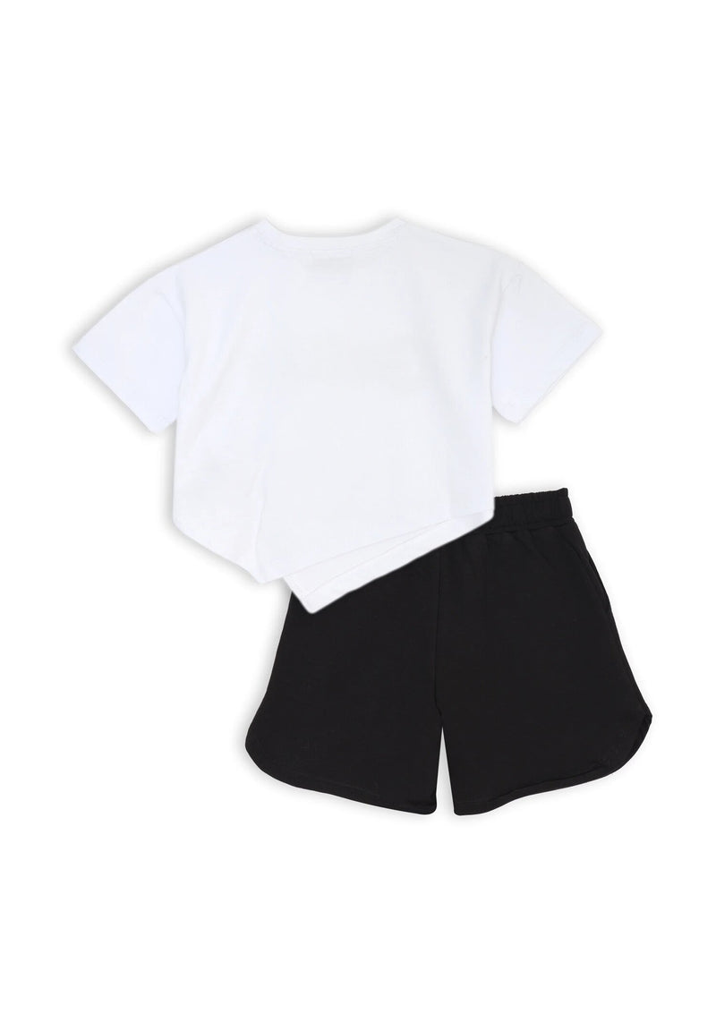 Gaelle Paris - Completo short e t-shirt corta bianco nero - BIANCO | CammarataMode