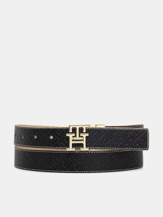 Tommy Hilfiger cintura nera donna reversibile mini logo
