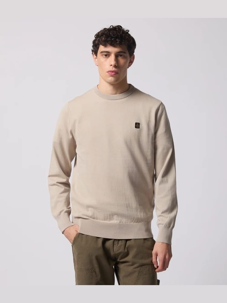 Refrigiwear maglia crema uomo mini logo