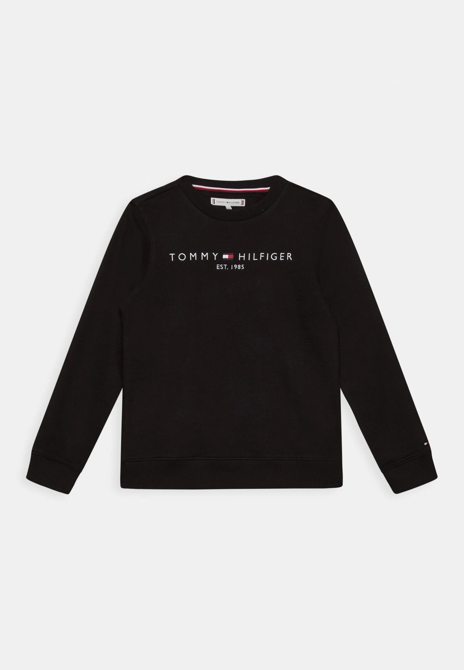 Tommy Hilfiger Felpa Nera Con Logo Centrale Bambino KS0KS00212BDS_