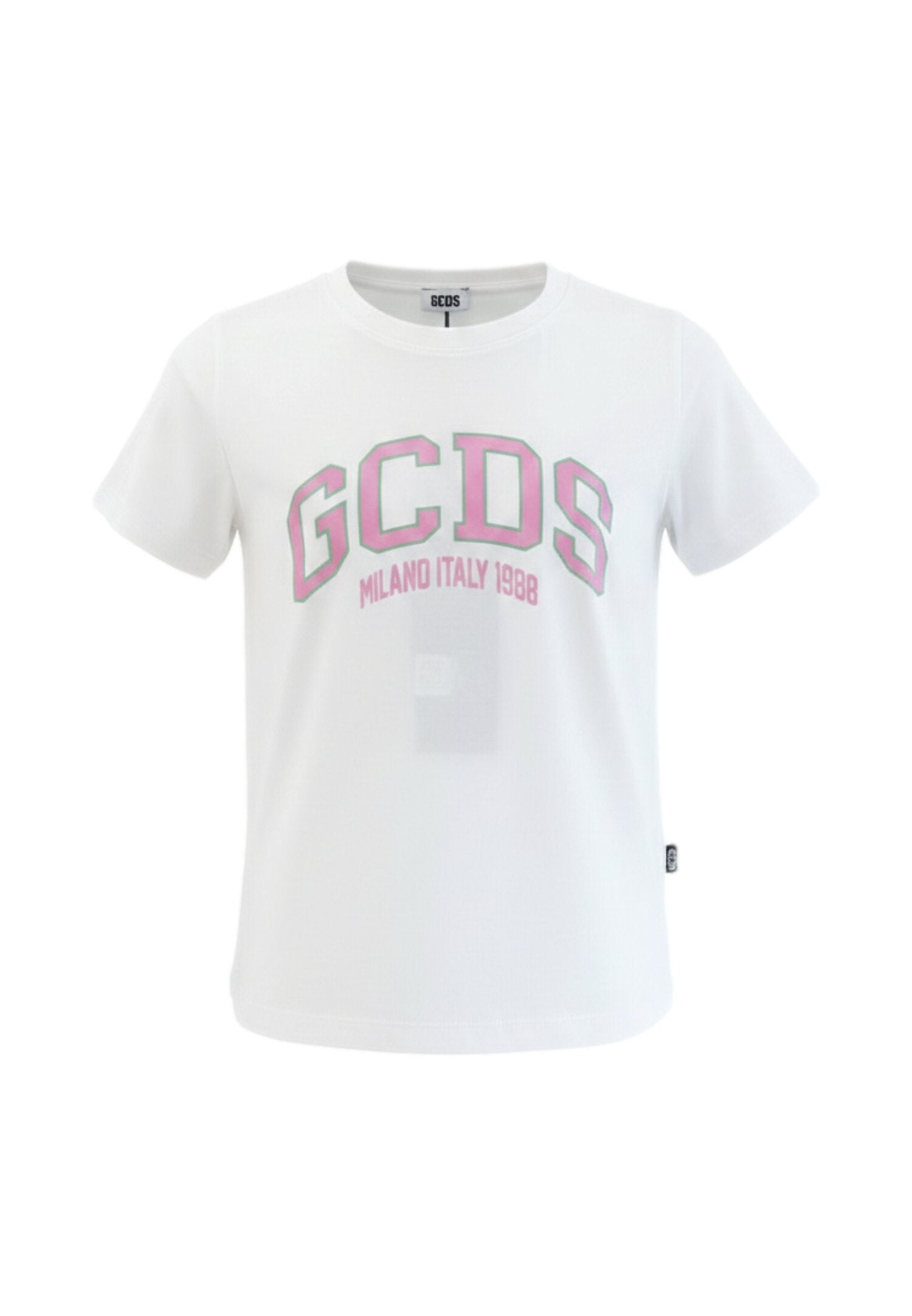 Gcds Tshirt Bianca Bambina Girocollo Estivo In Cotone 746237_