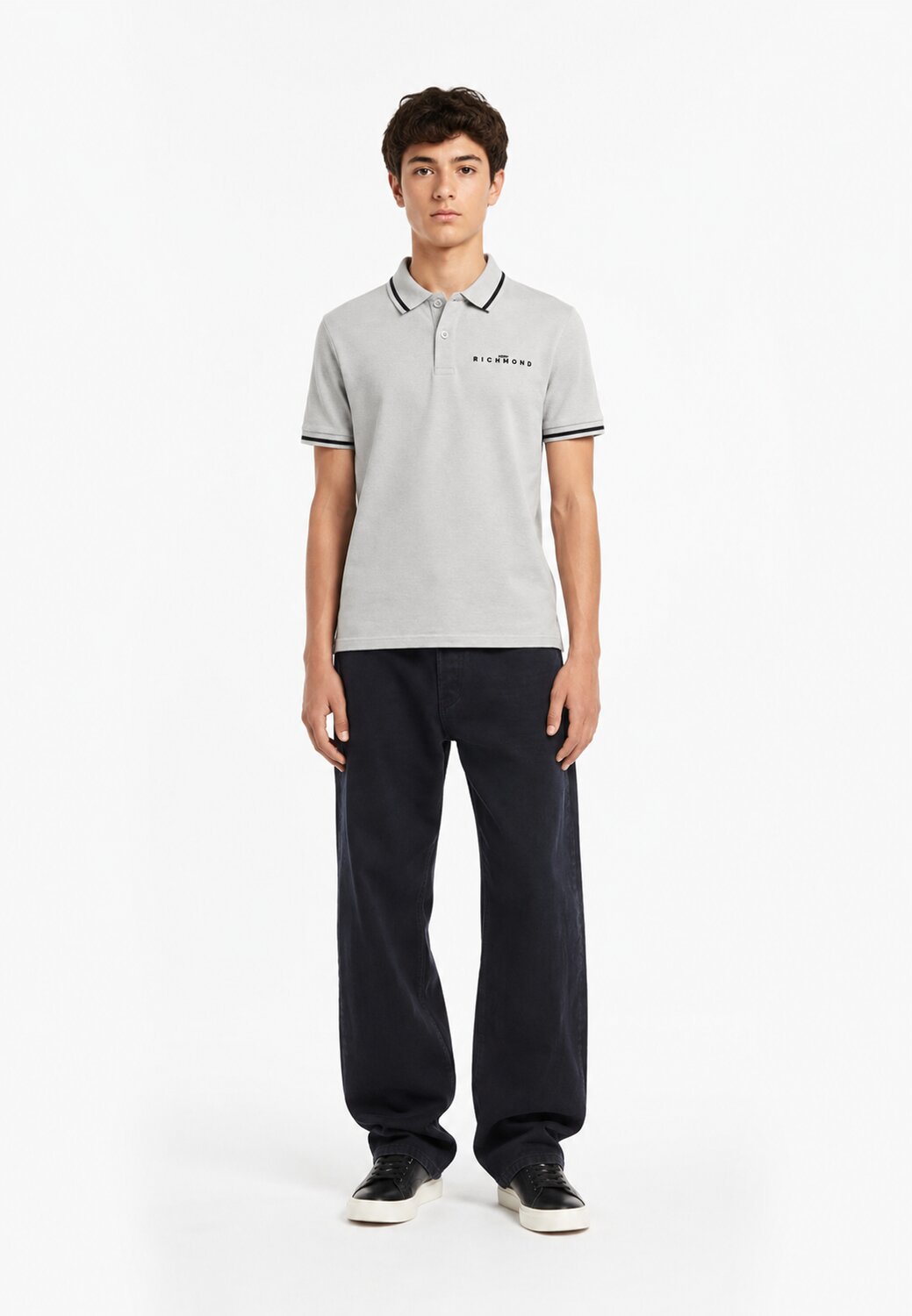 John Richmond Polo Grigia Con Dettagli Neri Bambino RBP26022PO_