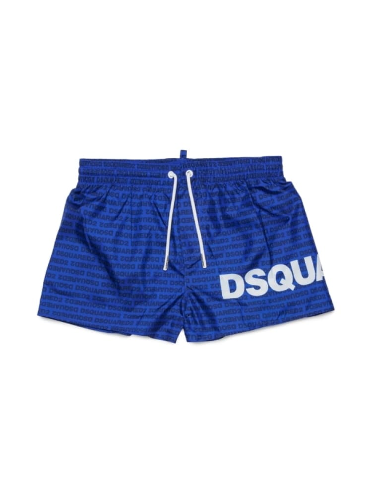 Dsquared costume da bagno kids/junior blu con logo Bambino