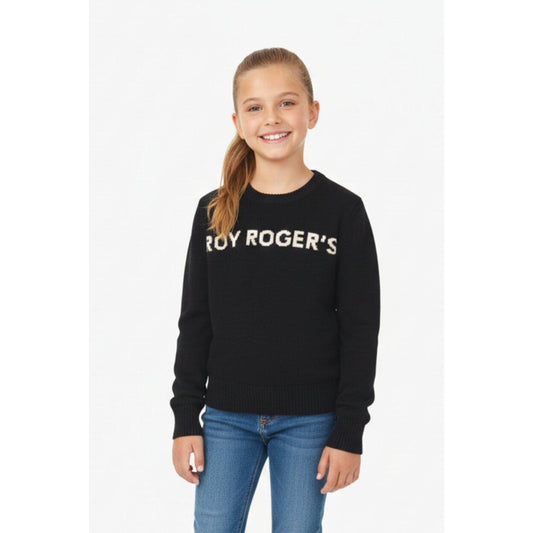 Roy Rogers Maglione Bambina Logo Ricamato - Nero (2-16 Anni)