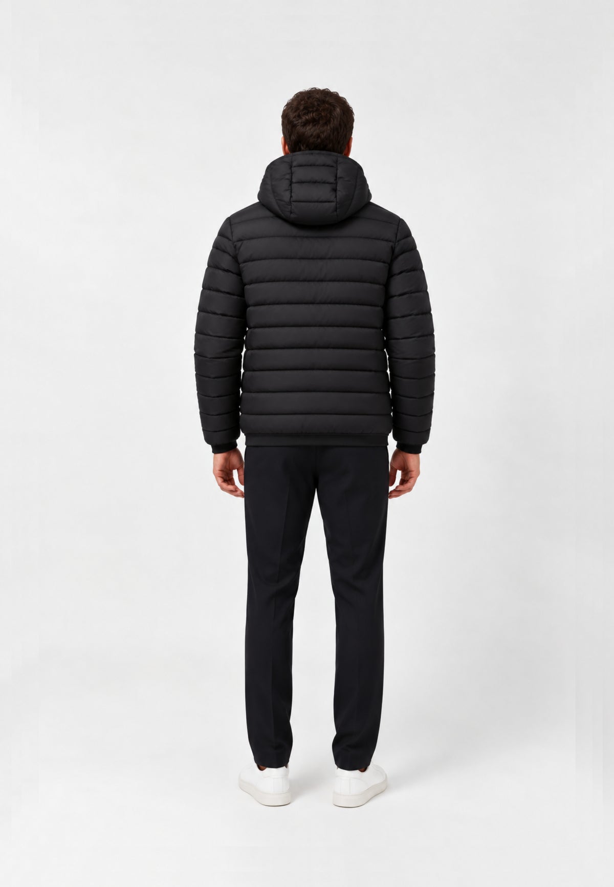 REFRIGIWEAR GIUBBOTTO NERO TRAPUNTATO CON CAPPUCCIO Uomo JOSH JACKET.NE_