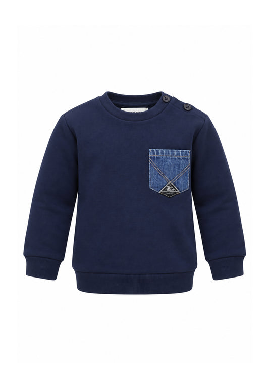 Roy Roger's FELPA BLU CON TASCHINO IN DENIM Bambini e ragazzi RH066/00.BLU_