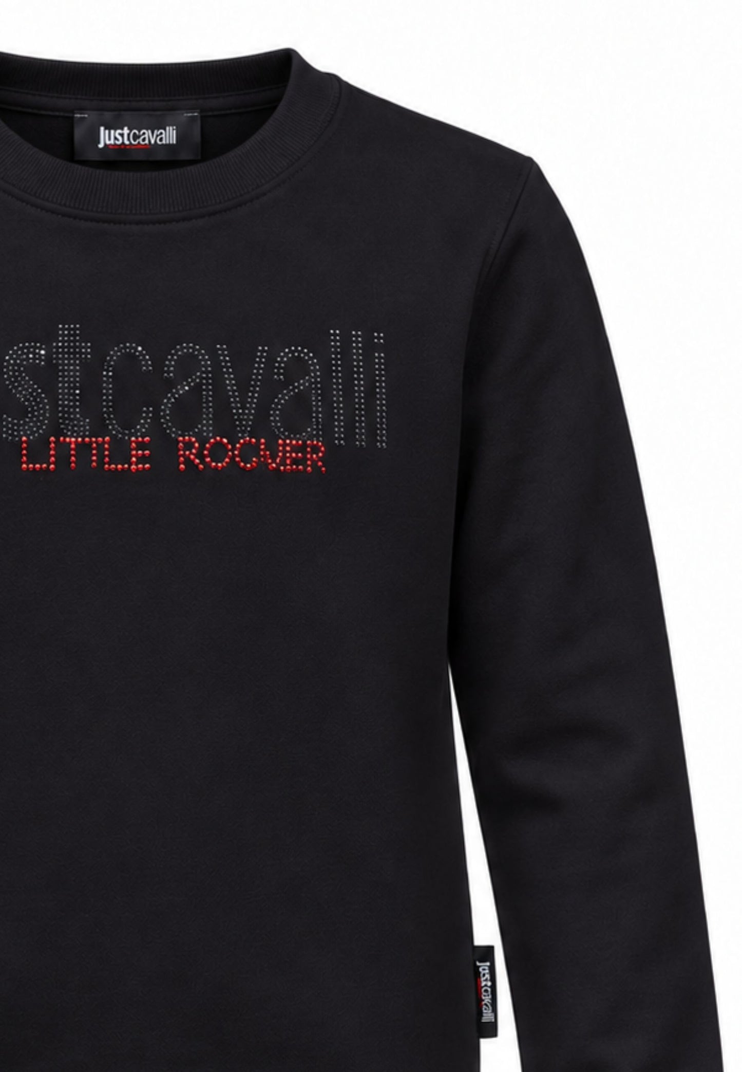 JUST CAVALLI felpa NERA GIROCOLLO CON logo borchie Bambine e ragazze jba26158fe.ne_