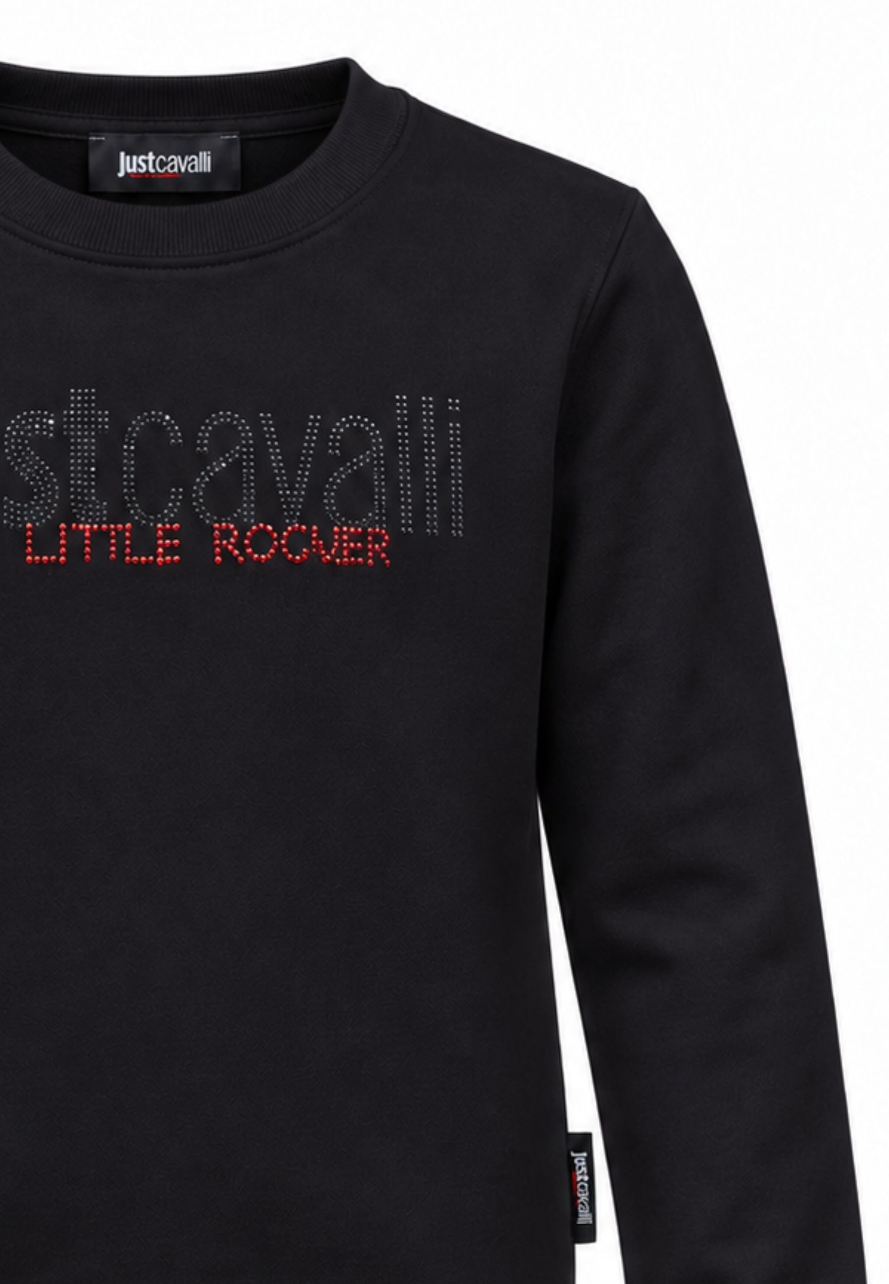 JUST CAVALLI felpa NERA GIROCOLLO CON logo borchie Bambine e ragazze jba26158fe.ne_