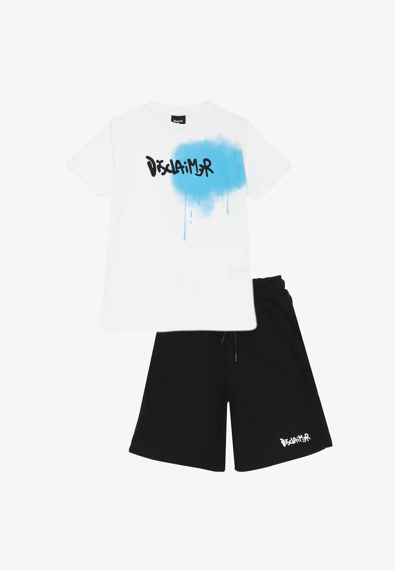 Disclaimer Off White Black Kids Sports Set 8-16 Years Blue Print - WHITE | CammarataMode