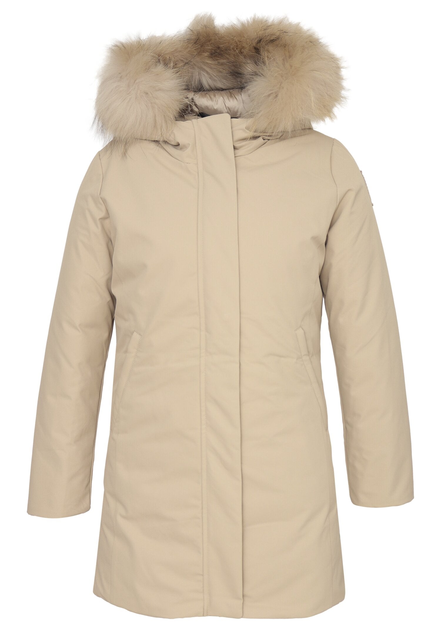 Bomboogie Giubotto Beige Bambina In Tessuto Con Pelliccia Elegante AI25