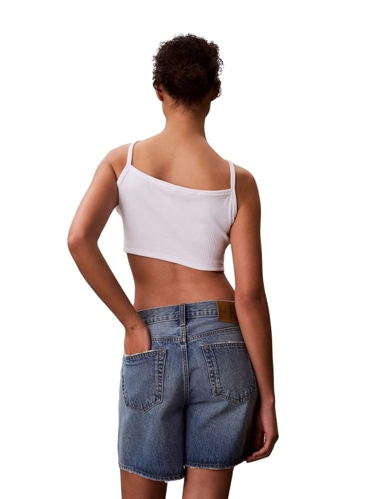 Calvin Klein top bianco donna mini logo