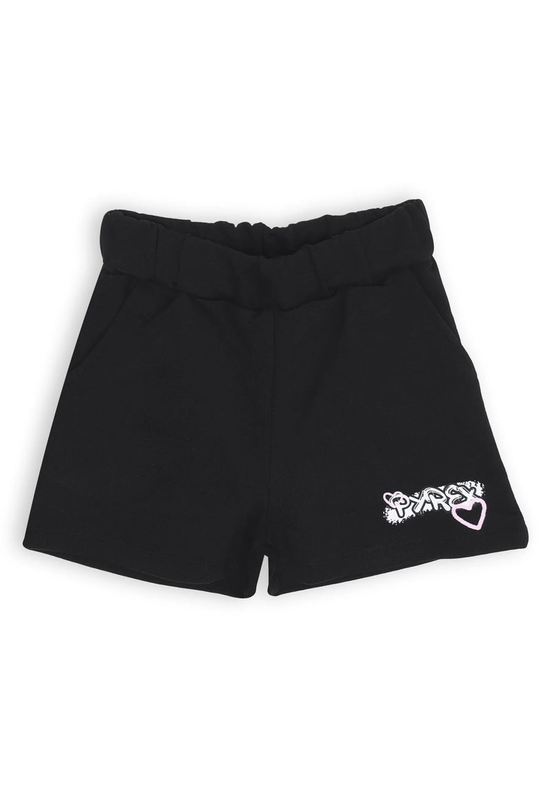 Completo Pyrex bambina nero - T-shirt & short primavera 25 - NERO | CammarataMode