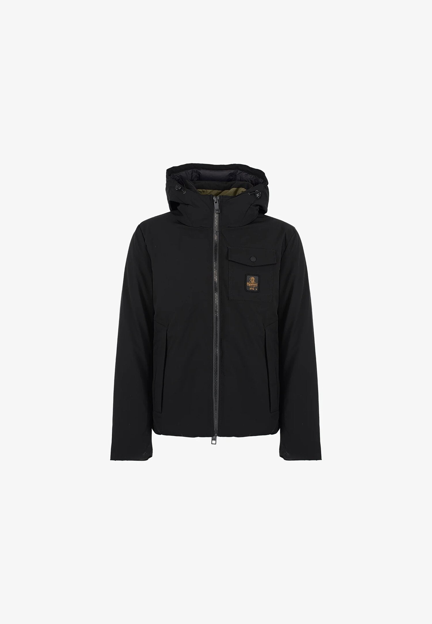Refrigiwear giacca uomo nera leggera con cappuccio mezza stagione