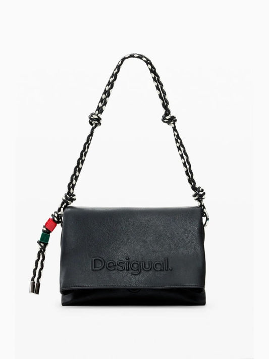 Desigual borsa a tracolla venecia 4.0 in ecopelle nera con logo