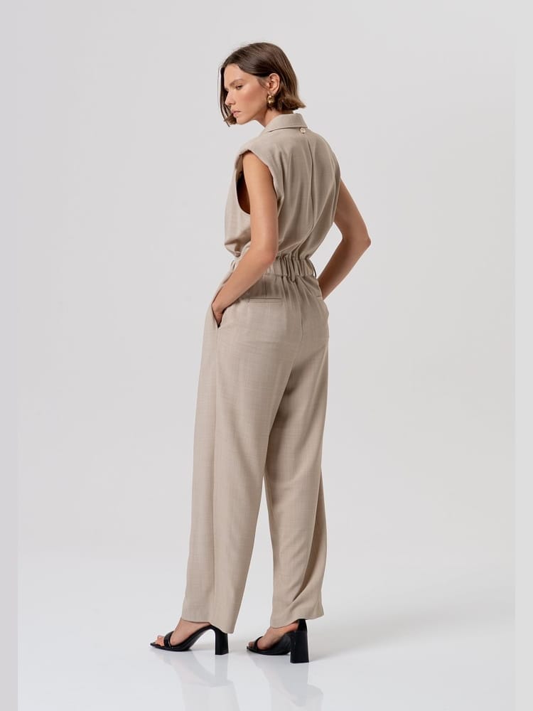 Fracomina long sleevless overall mudmelange