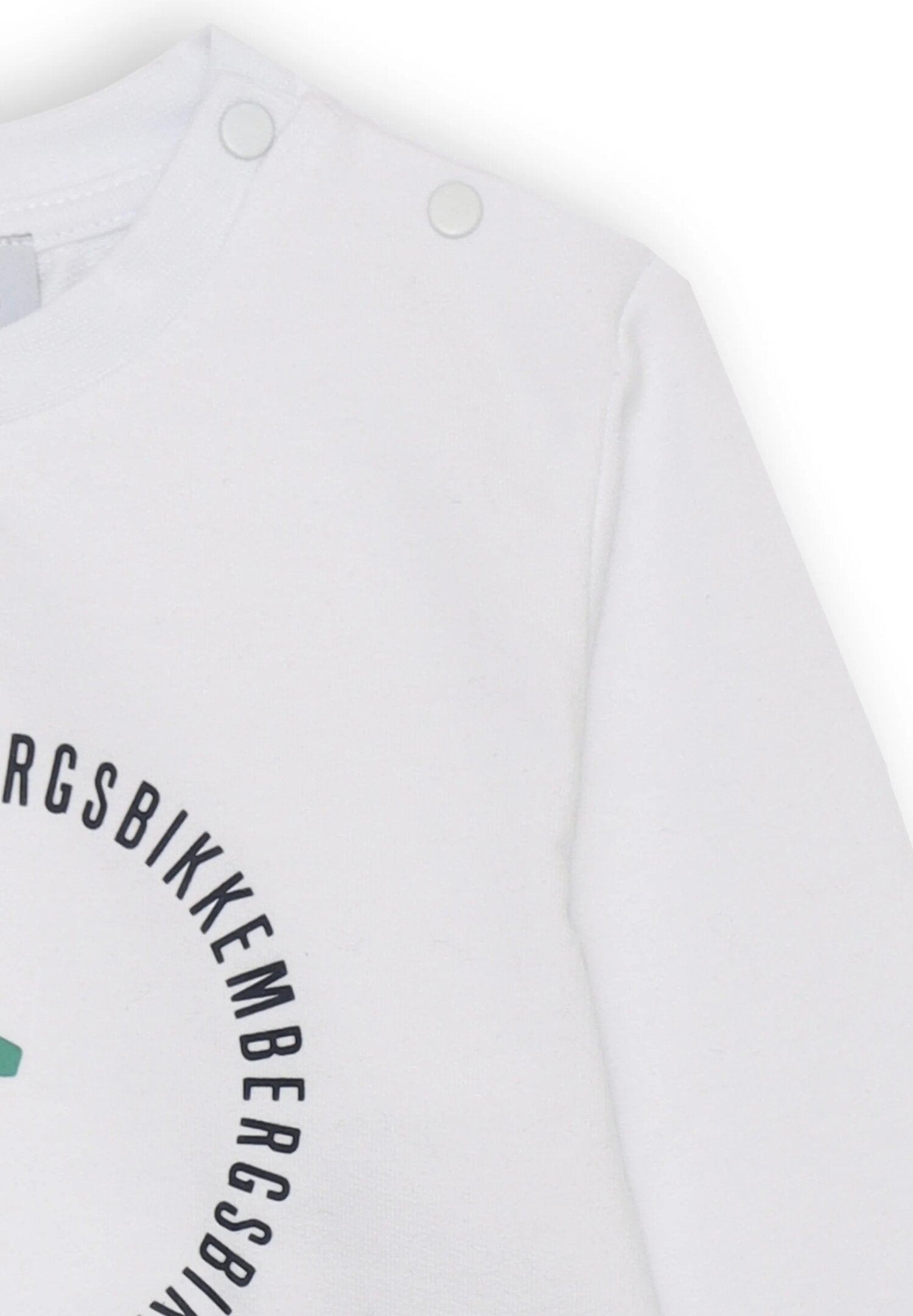 Bikkembergs tracksuit kids off white sweatshirt and blue trousers cotton sporty print | CammarataMode