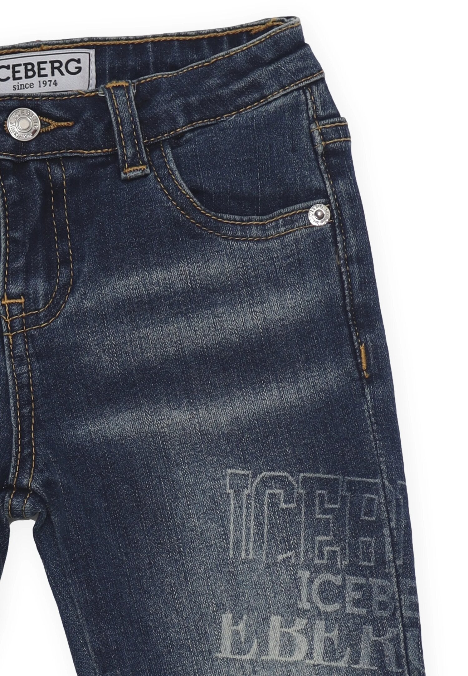 Jeans Bambino Iceberg 6 Mesi - 6 Anni in Denim Blu con Dettagli Stile Moderno