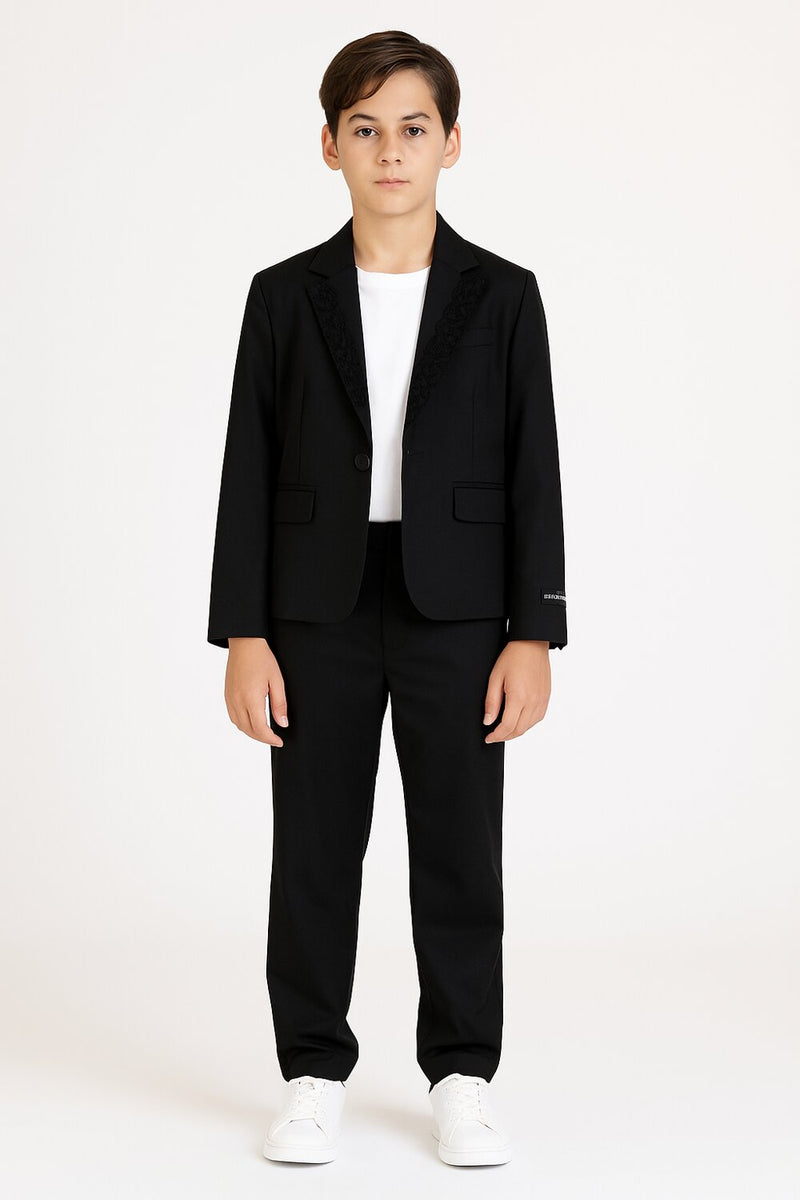 John Richmond blazer bambino nero elegante 8-16 anni dettagli raso - NERO | CammarataMode