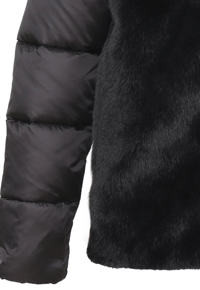 Bomboogie Giubotto Nero Bambina In Nylon Con Pelliccia | Uso Elegante AI25 | CammarataMode