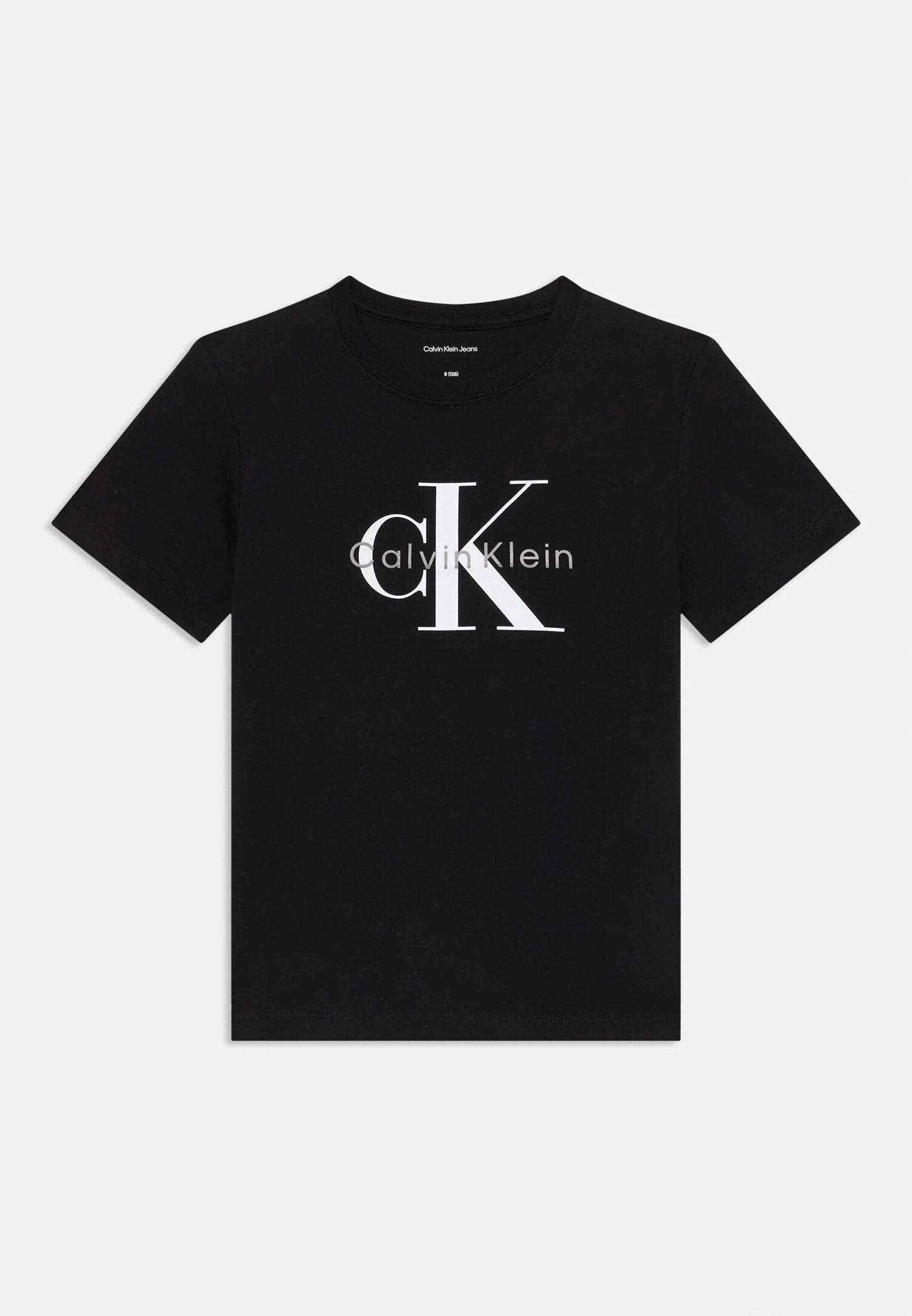 Calvin Klein Tshirt Nera Bambino In Jersey Maniche Corte Sportivo PE26