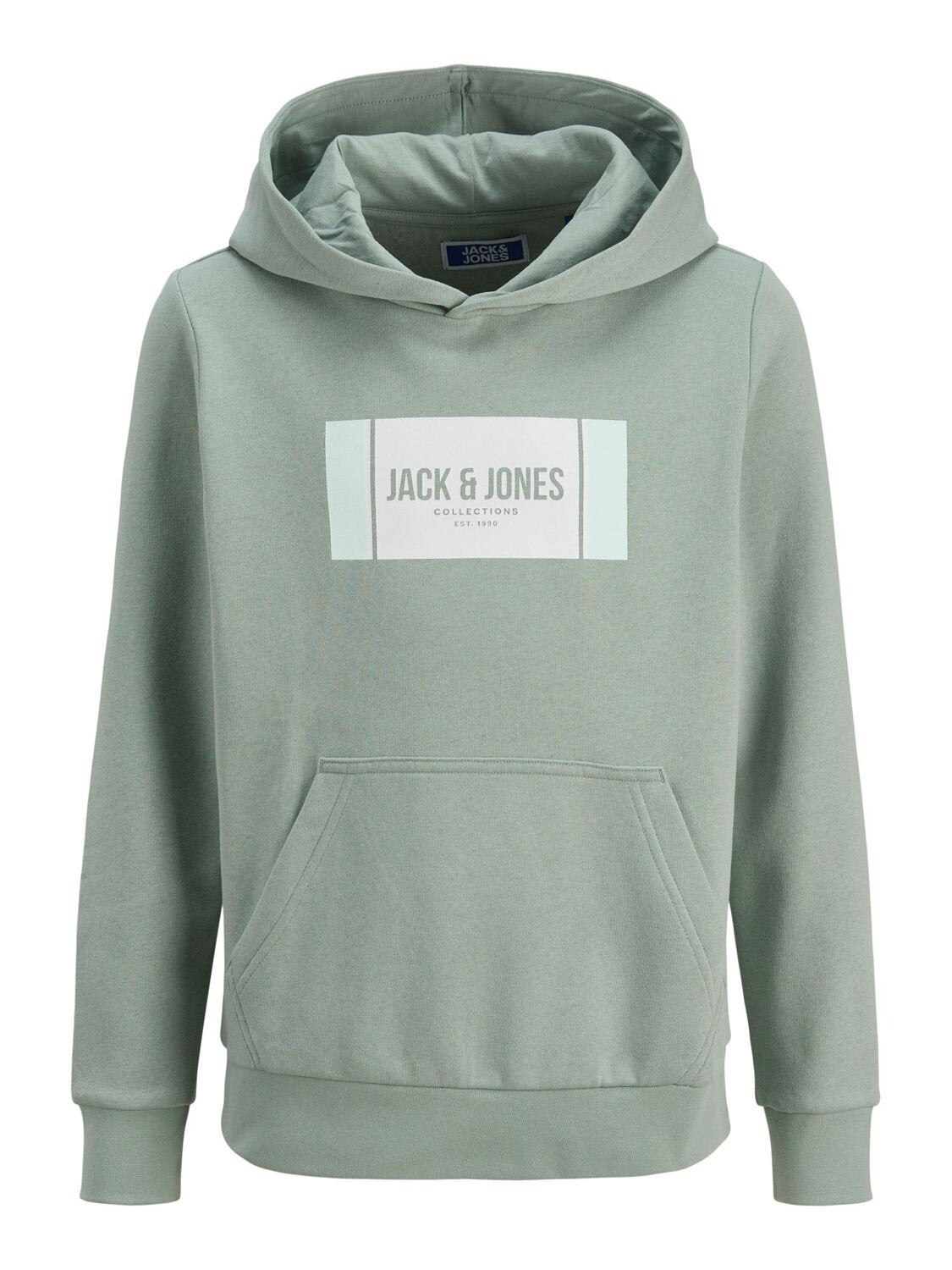 Jack & Jones Junior Felpa Verde Bambino Grafica In Cotone Con Cappuccio Scuola