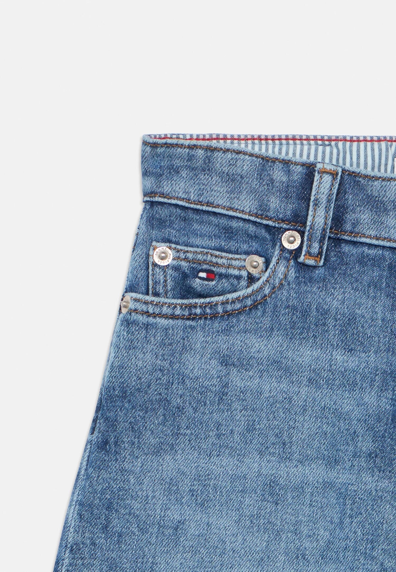 Tommy Hilfiger Jeans Ragazza Denim Medio Vita Regolabile Quotidiano In Cotone