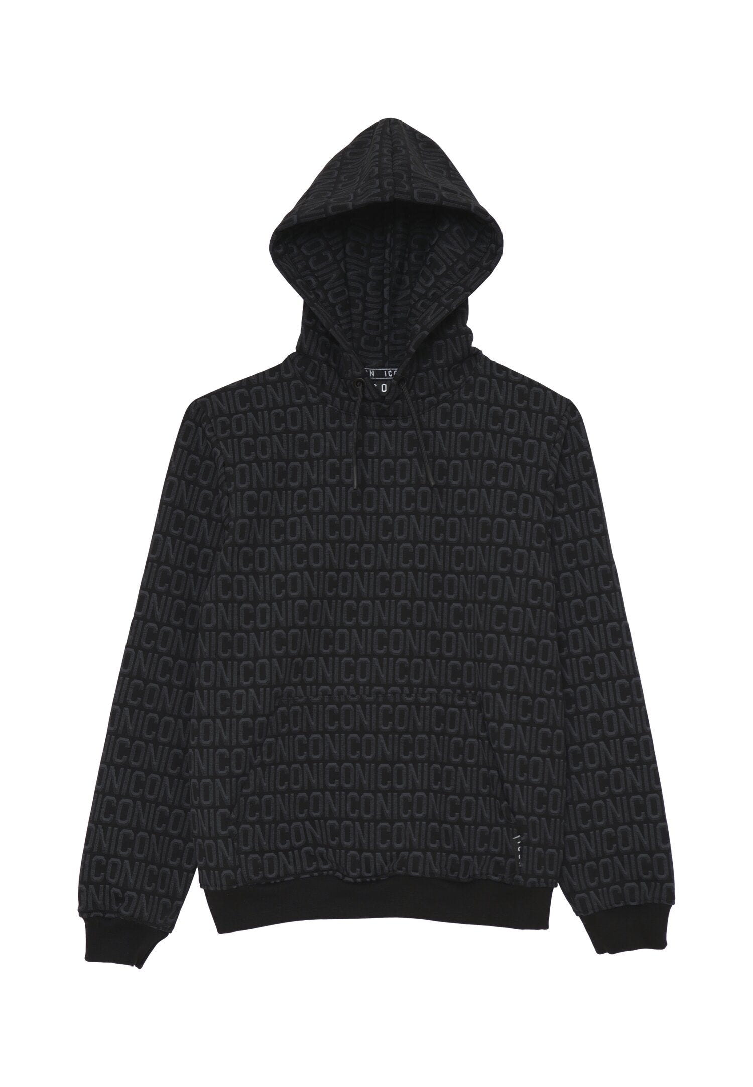 Icon Felpa Nero Bambino In Cotone Con Cappuccio Sportivo AI25