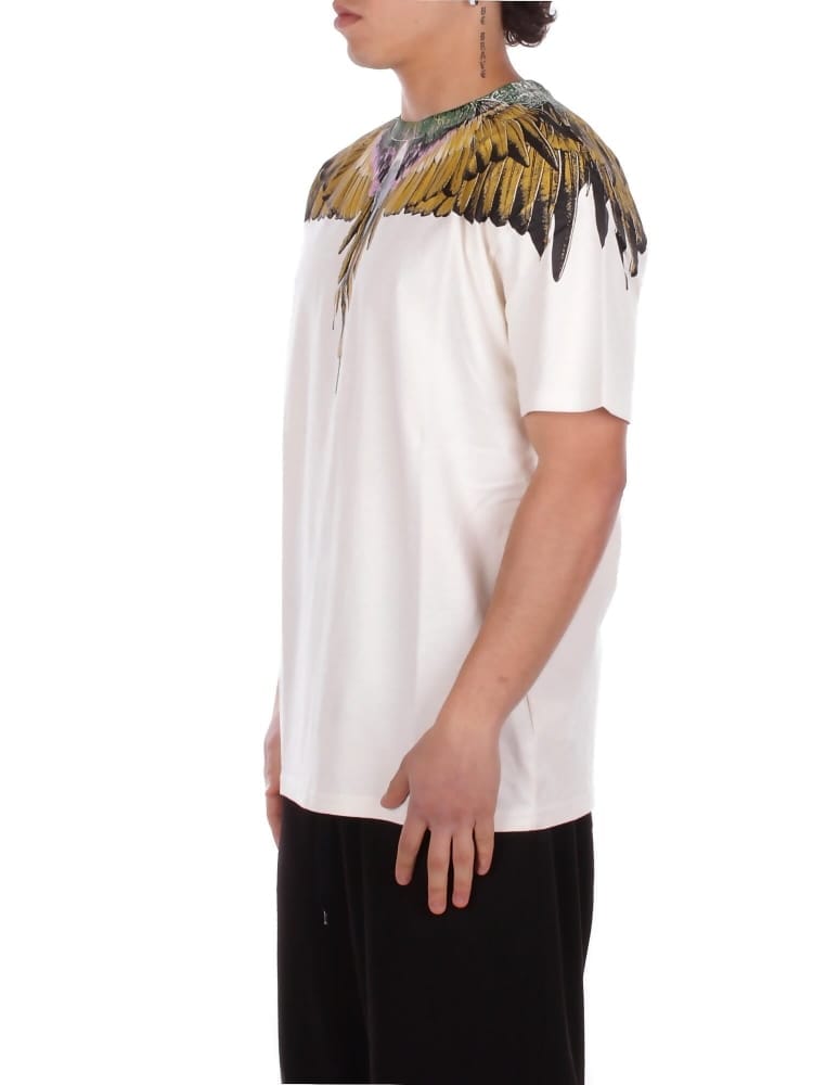 County Of Milan marcelo burlon t-shirt in jersey di cotone bianco con stampa ali Uomo