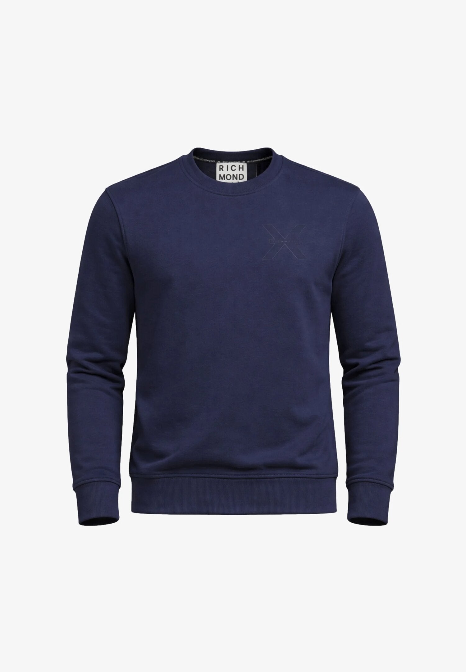 John Richmond Felpa Blu Logo Piccolo Uomo Girocollo - UMP26025FE_