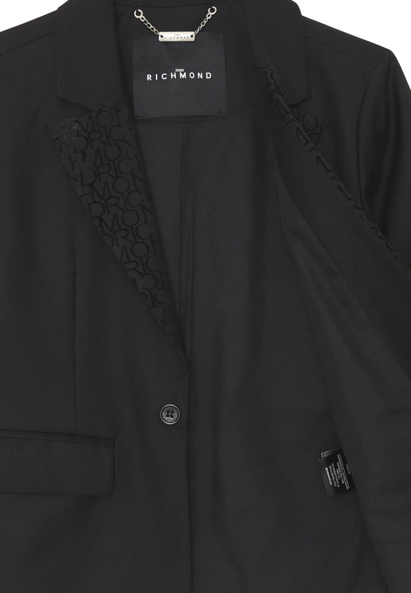 John Richmond blazer bambino nero elegante 8-16 anni dettagli raso - NERO | CammarataMode