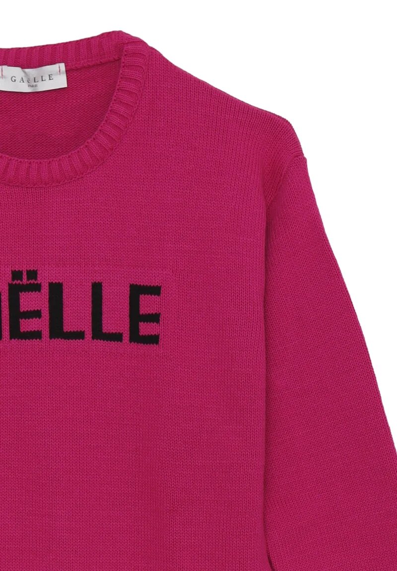 Gaelle Paris Vestito Fuxia Bambina In Lana Girocollo Elegante AI25