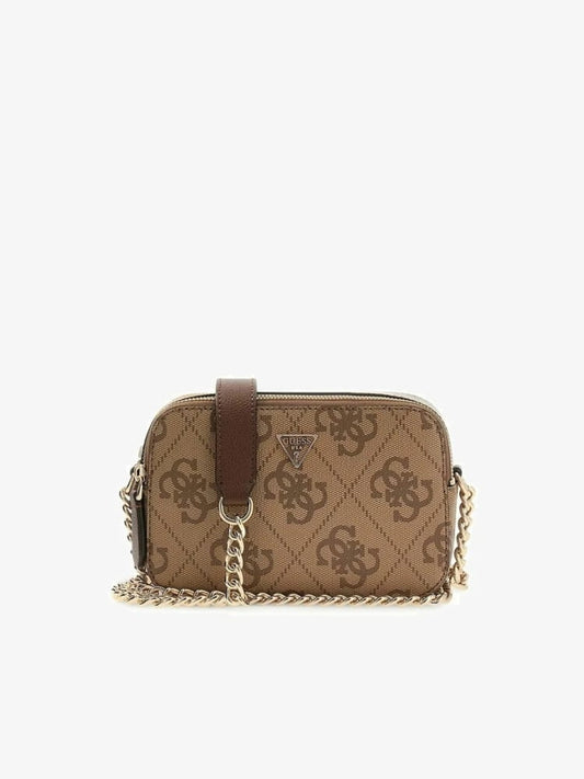 Guess borsa marrone donna logo all over