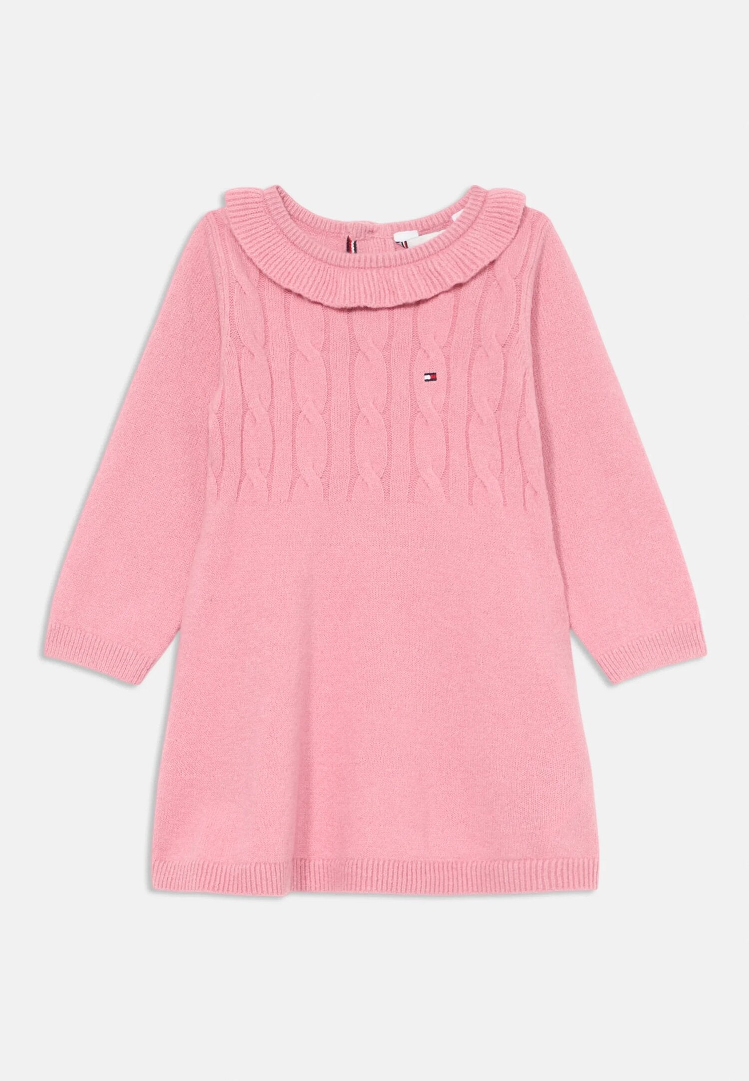 Tommy Hilfiger Abito Rosa Neonata In Cotone Maniche Lunghe | Invernale AI25 | CammarataMode