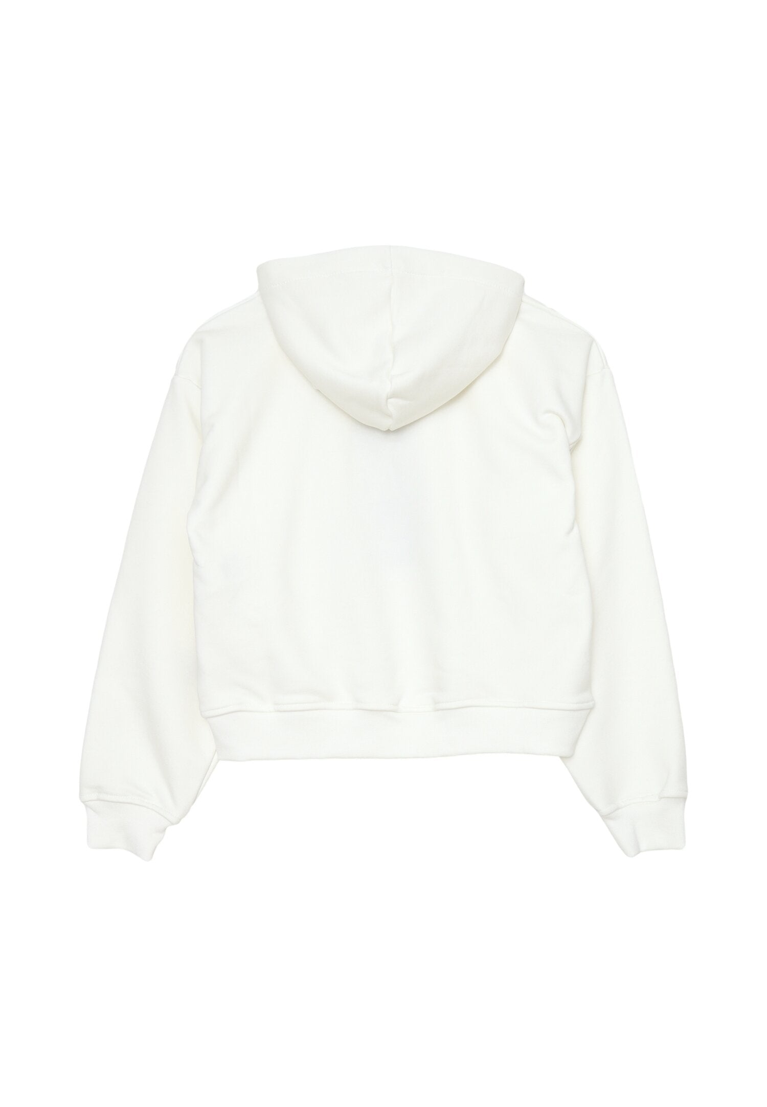 Icon Felpa Bianco Bambina In Cotone Con Cappuccio Sportivo AI25