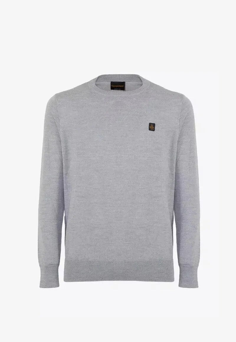 Refrigiwear Maglione Grigio Uomo Girocollo In Lana Passeggio AI25