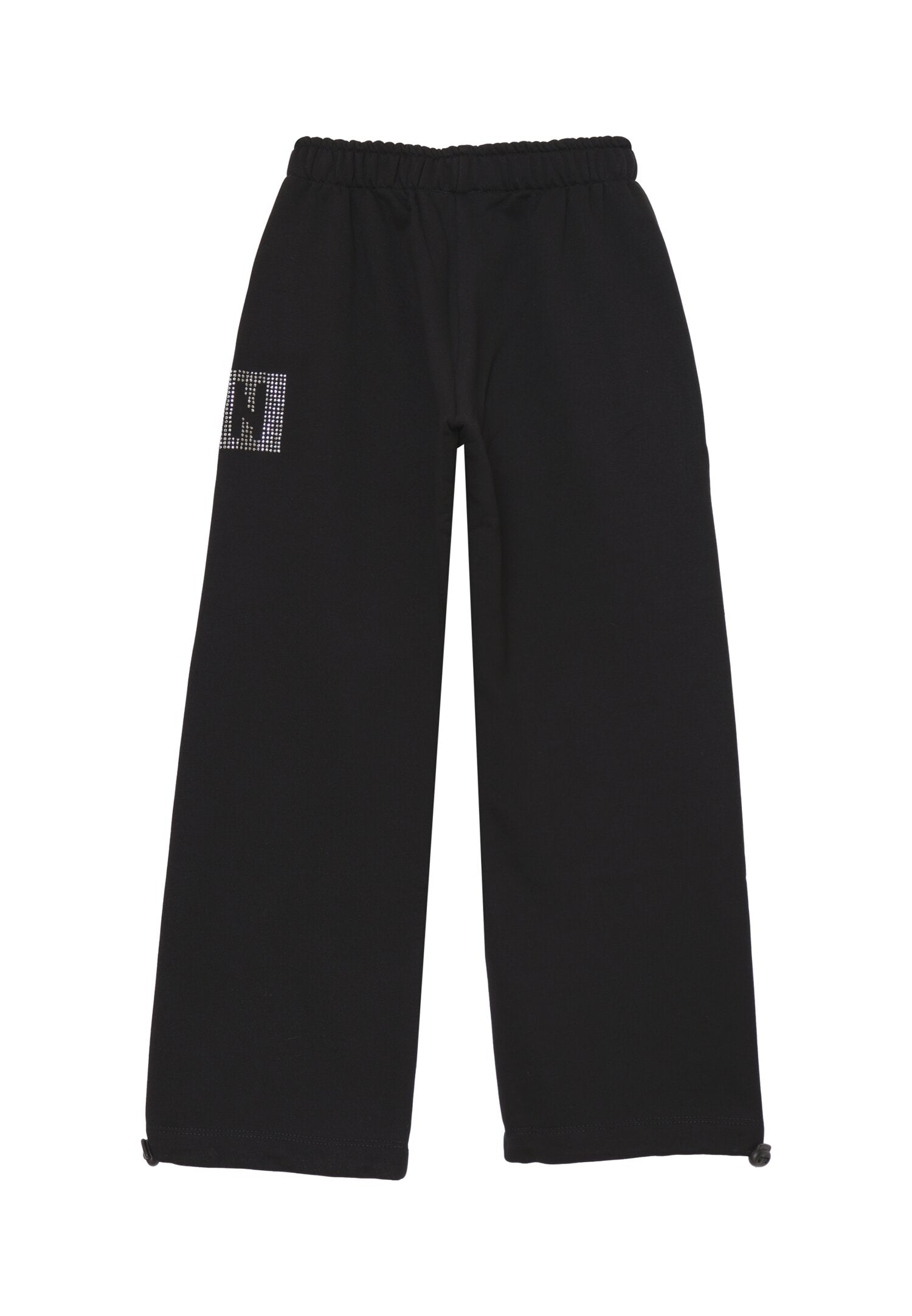 Icon Pantalone nero Bambina In Cotone Vita Regolabile Sportivo AI25