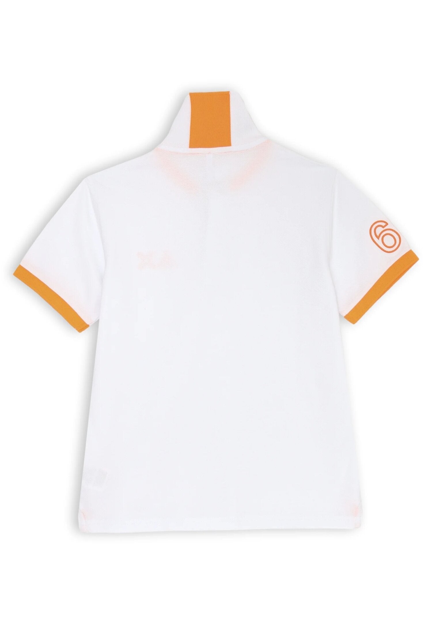 Polo bianca Sun68 bambino in cotone con dettagli arancioni e ricamo logo | CammarataMode
