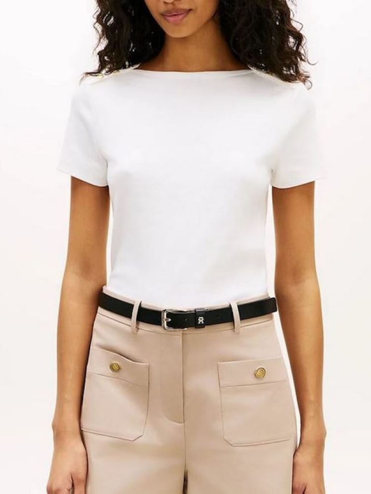 Tommy Hilfiger tshirt crema donna mini logo