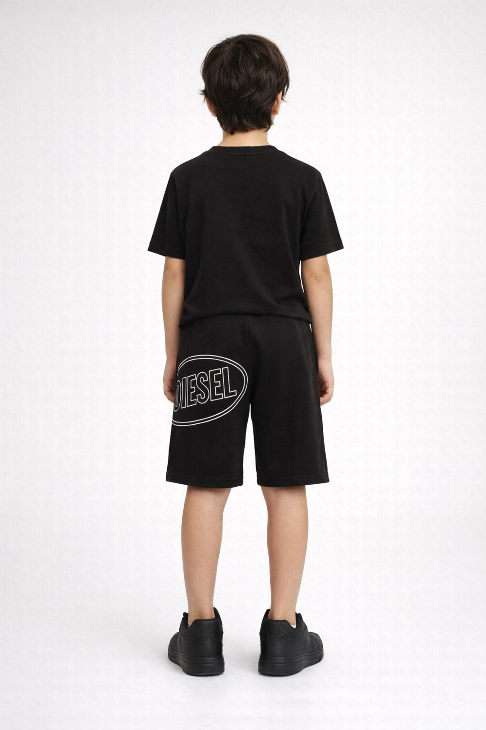 Diesel Tshirt Nera Bambino In Cotone Maniche Corte Sportivo PE26