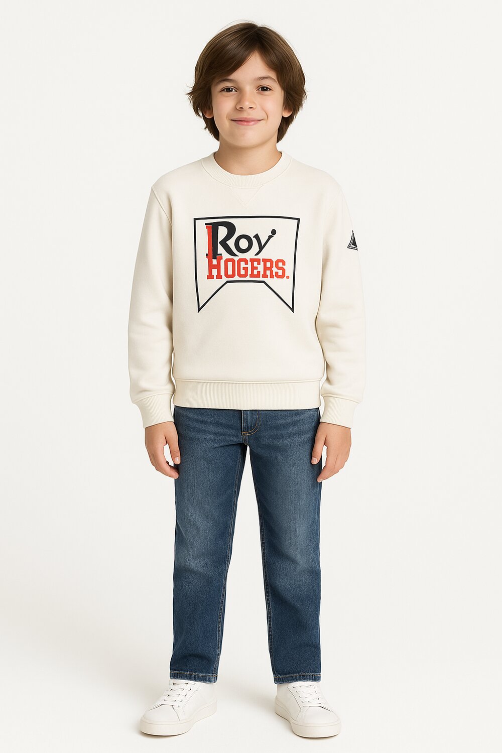 Roy Rogers Felpa bambino – Beige Cotone 100% con Logo