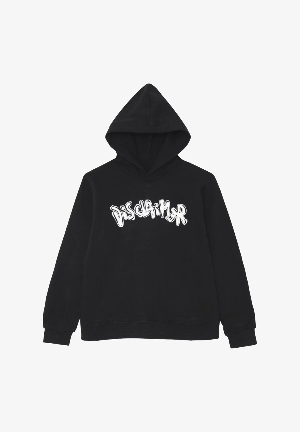 Disclaimer felpa con cappuccio bambino nera cotone inverno logo bianco
