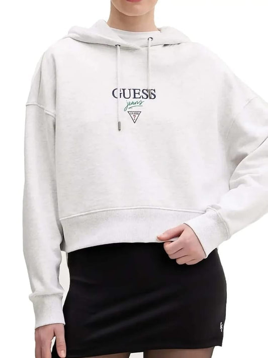 Guess felpa grigia donna logo sul davanti