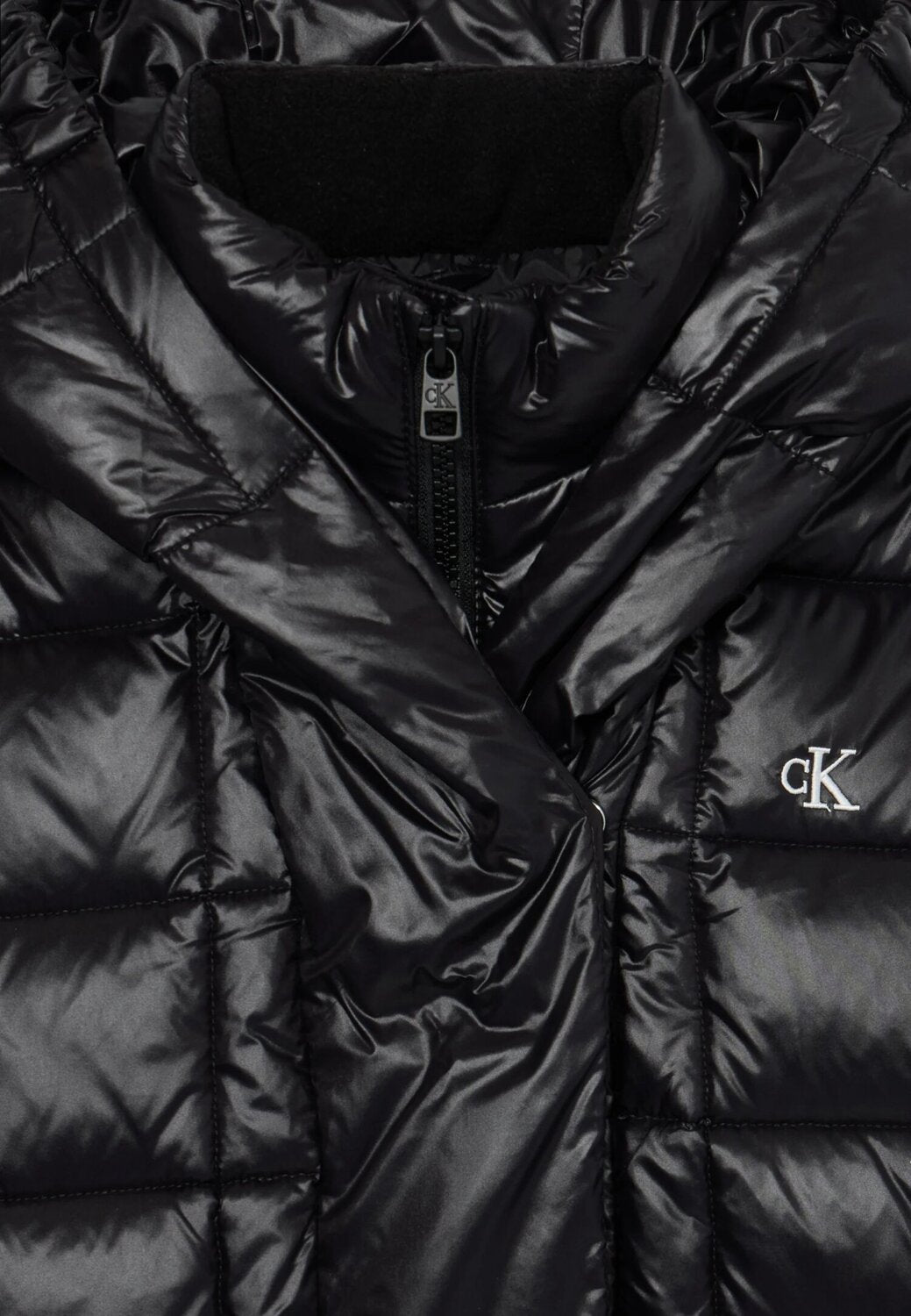 Calvin Klein Piumino Nero Bambina In Nylon Con Cappuccio | Sportivo AI25 | CammarataMode