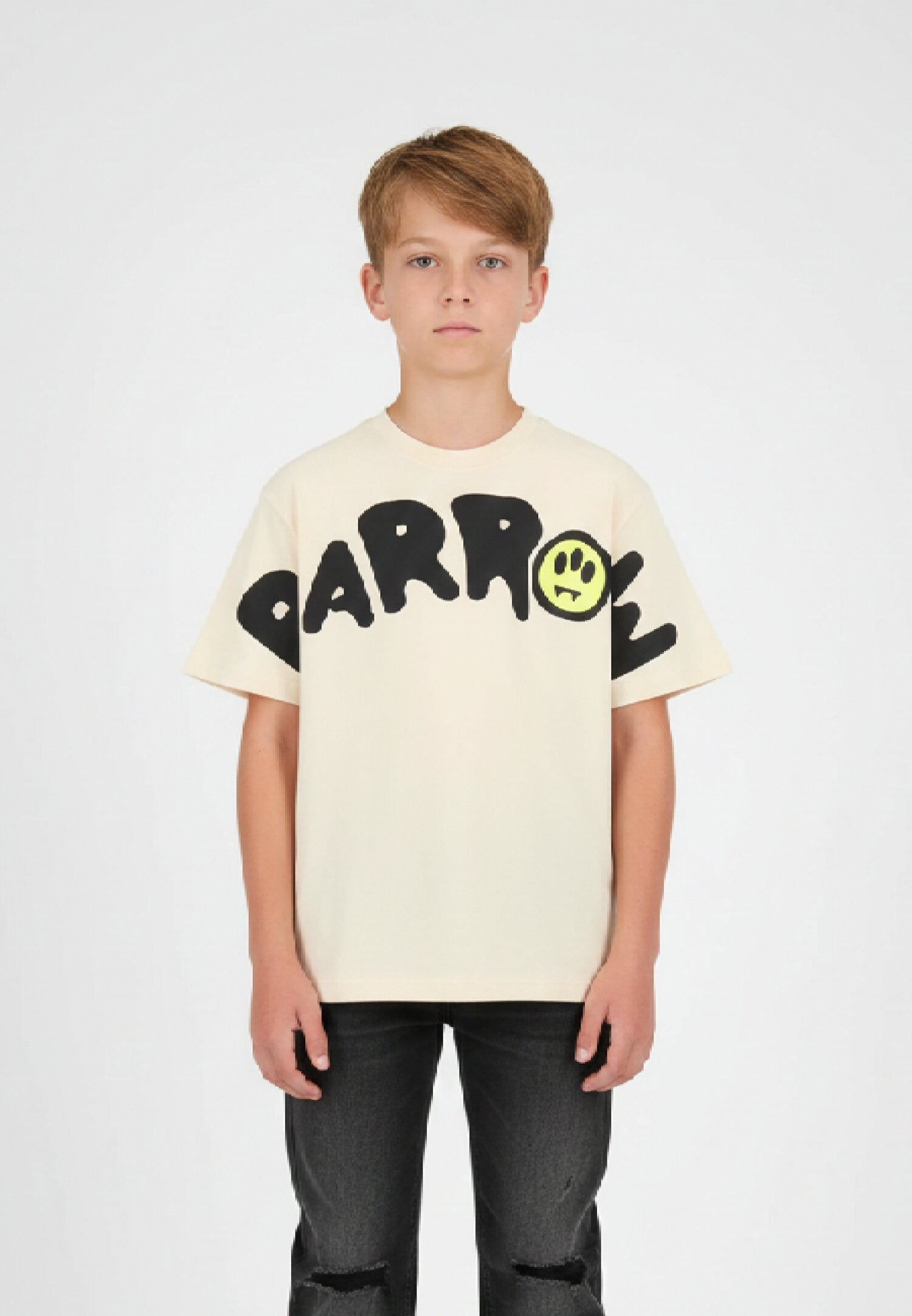 Barrow Tshirt Panna Bambino In Cotone Maniche Corte Fit Sportivo AI 25