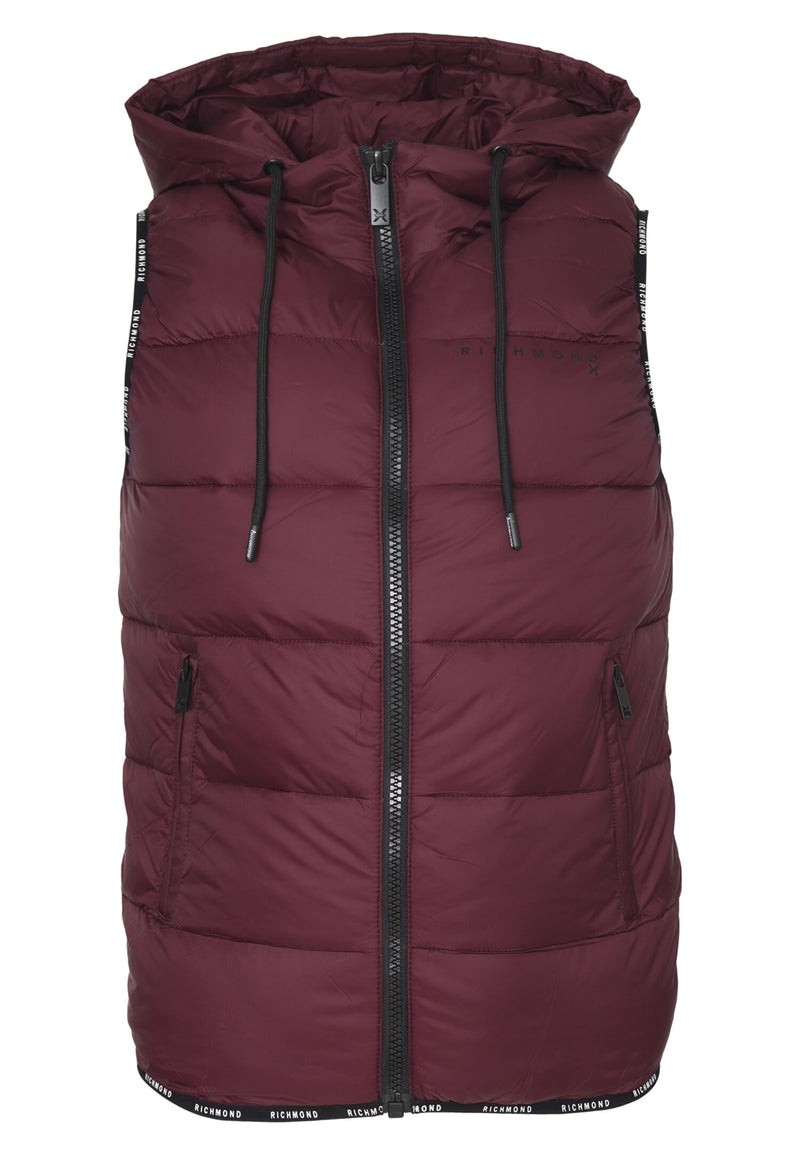 John Richmond smanicato uomo berry con cappuccio imbottito - BORDÒ | CammarataMode
