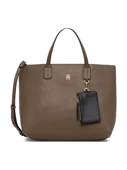 Tommy Hilfiger borsa marrone donna mini logo | Misure: 39 x 29 x 15 cm